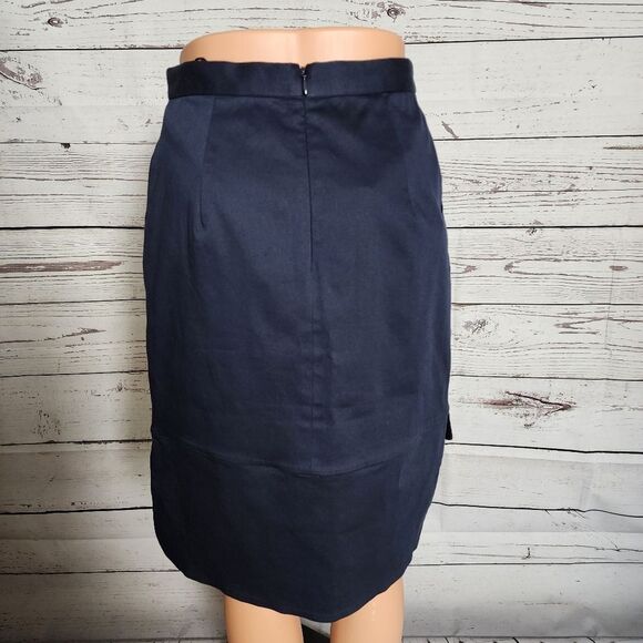 TY-LR Navy Blue High Low Cotton Skirt Small NWT - Picture 4 of 9